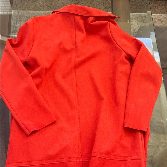 Philosophy orange Women's long car coat. - Picture 5 of 6